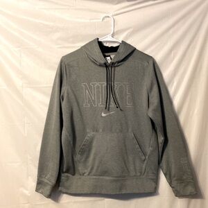 NIKE women’s large hoodie. Gray with light pinkish purple lettering